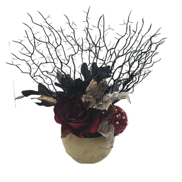 Darksome Gothic Evil Eye Skull Arrangement Floral Rose Flower Arrangement Gothic - Picture 8 of 10